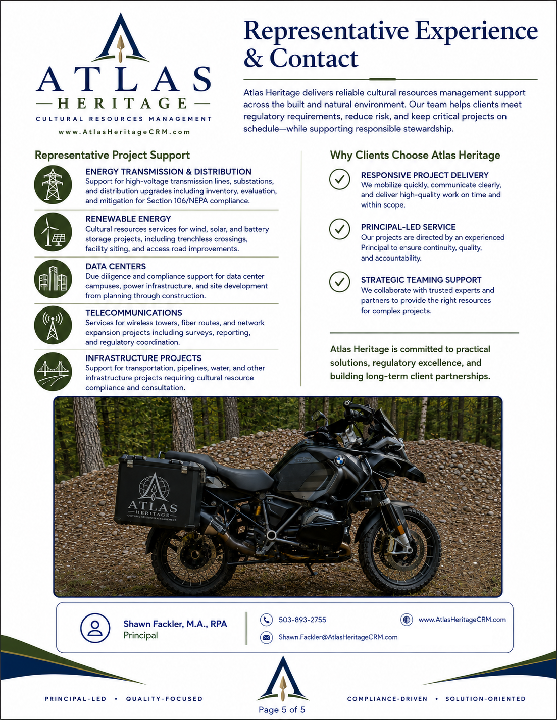 Atlas Heritage field motorcycle equipped for archaeological project access